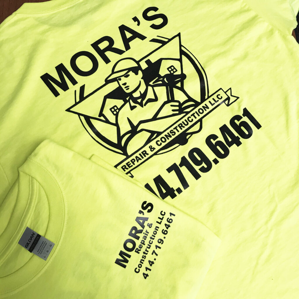 mora's construction t shirt